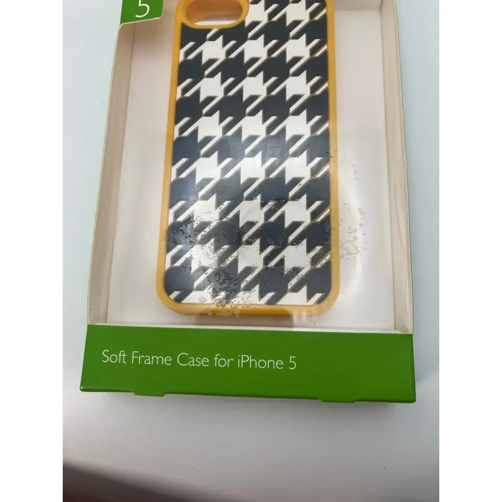 Vera Bradley iPhone 5 Soft Frame‎ Case Bittersweet Houndstooth White New in Box